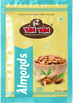 YUM YUM 100% Natural Premium Californian Badam Dry Fruits Almonds