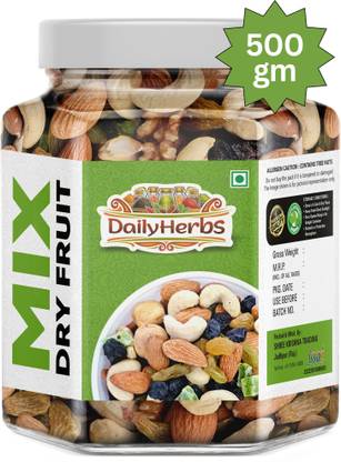 DAILYHERBS Premium Mixed Dry fruits Almonds, Cashews, Raisins, Kiwi, Apricots