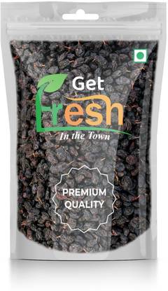 Get Fresh Black Raisins | Seedless Dry Grapes Kali Kishmish (1kg) Raisins