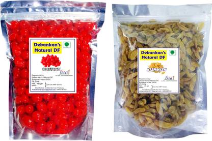 Debankan's Natural DF (2 x 100g) Cherries (Cherry) & Raisins (Kishmish) Cherries, Raisins