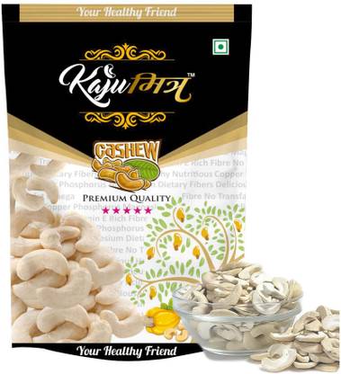 KajuMitra JH Raw & Natural 2 piece cashews| Kaju Tukda| Split and broken Cashews