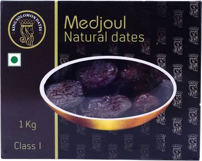 King Solomon Medjoul/Medjool Dates 1kg - Large | Khajur/Khajoor| Non-GMO, Natural | Vegan | Dates