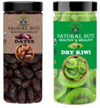 natural nutz Pack of Dates & Dry Kiwi (200gX2) 400g Kiwi, Wet Dates