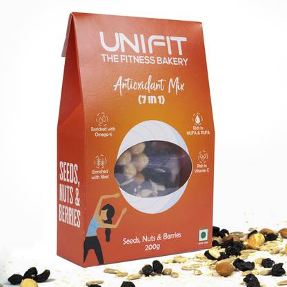 Unifit Antioxidant Mix of Seeds, Nuts & Berries | Healthy Mix | Immunity Booster | Enriched With Fiber & OMEGA-6 | Rich in MUFA & PUFA | Rich In VITAMIN-C | Available in 200gm