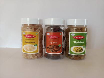 Cosmos 82 BHADAMPISIN+FIG+GREEN RAISINS (3*150 GRMS) Almonds, Figs, Raisins