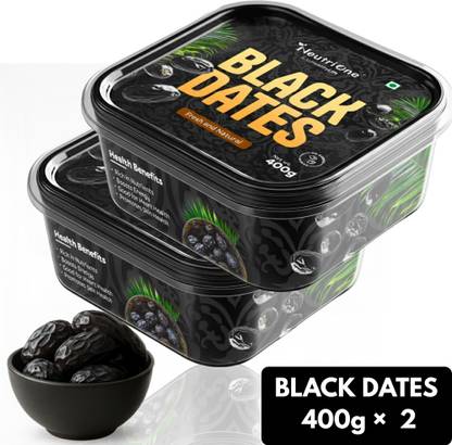 NeutriOne Premium Black Dates Khajoor | Dry Fruits | Khajur Rich in Iron, Fibre & Vitamins Dry Dates