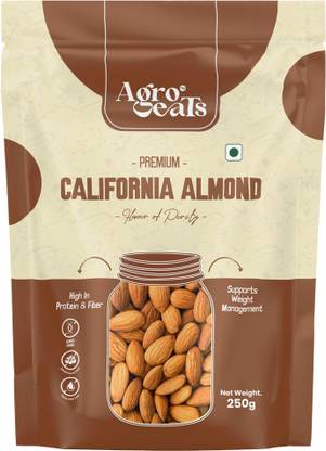 AGRO EATS AGROEATS Pure California Almonds (Badam Whole), 250g Almonds