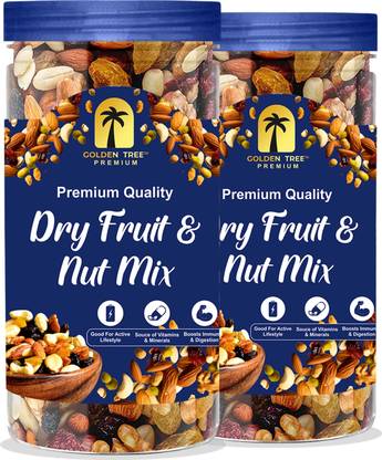 Golden Tree 100% Fresh & Healthy Premium Mixed Dry Fruits| Source of Protein| Dried Nut Mix Assorted Nuts