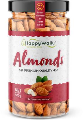 HappyWally Premium California Almond Badam - Premium Quality - 100% Natural 1kg Almonds
