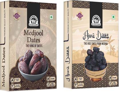 WONDERLAND Foods Premium Dates Medjool 200g & Ajwa 200g Combo 400g Dates