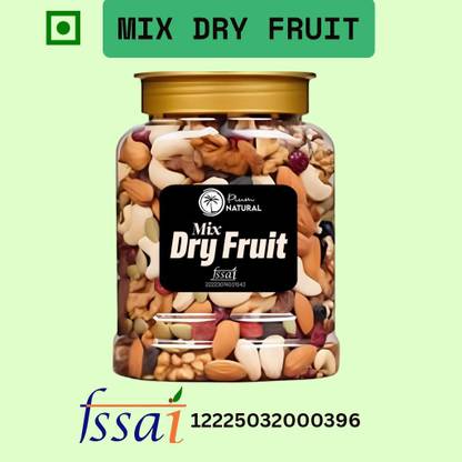 Plum Natural Mix Dry Fruit | Panchmeva | Nutmix | Mixed Dry Fruit | 400GM | JAR | Almonds, Cashews, Raisins, Dry Dates, Pistachios, Figs, Kiwi, Assorted Fruits & Nuts