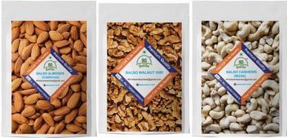 BalSo Almonds (500g) Cashews (500g) Walnut Giri (500g) Dry Fruits Pack Of 3 Almonds, Cashews, Walnuts
