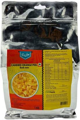 Freshos Premium Candied Orange Peel Cubes (6x6 mm), Orange