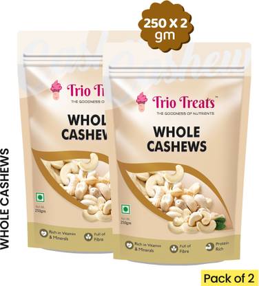 Trio Treats Premium Nuts & Dry Fruits Rich in Fibre,Boost Immunity|Healthy Snacks Cashews