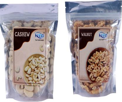 NTG Premium Kaju and walnut combo 250 gms each Cashews, Walnuts