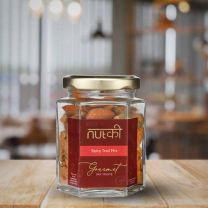 NUTKI Spicy Trail Mix with Reusable Glass Jar Assorted Seeds & Nuts