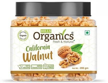Hills Organics Premium Kashmiri Walnuts Kernels (Akhrot) – 200G | 100% Fresh & Natural Walnuts