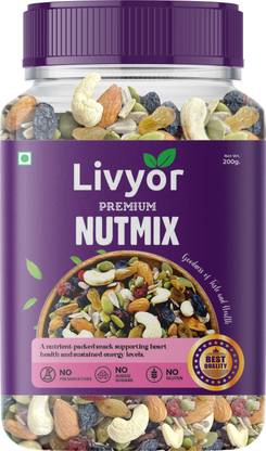 LIVYOR Premium Nutmix Dry Fruits Combo | Mix Dry Fruits | Nuts Seeds Berries Cashews, Almonds, Raisins, Cranberries, Assorted Seeds & Nuts