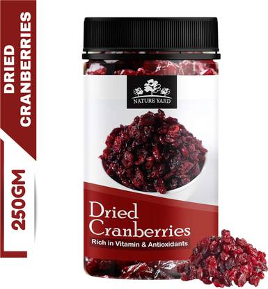 NATURE YARD Sliced Cranberry Dry fruit without sugar- 250gm - Naturally Dried Cranberries, No added sugar Cranberries