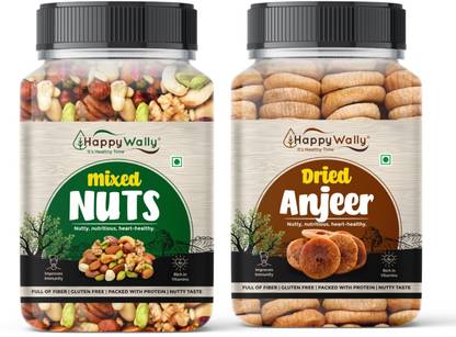 HappyWally Dry fruits Combo Pack of Mixed DryFruits and Anjeer 200gm Each|Mixed DryFruits, Figs