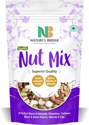 Nature's Bridge Dry Fruits Nuts Mix | Trial Mix, Nutritious and Crunchy Trail Snack, |Mixed Nuts Assorted Nuts