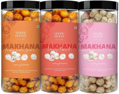 VISHNU DELIGHT Crunchy, Healthy, Tasty Flavored Makhana Combo (270 g) Fox Nut