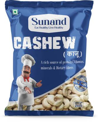 SUNAND Natural Cashew Nuts | Rich source of Protiens, Vitamins, Minerals, & Fiber Cashews