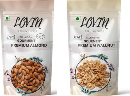LOVIN 2 in 1 Dry fruits combo pack of Almond, Walnuts (2 x 500 g) Almonds, Walnuts