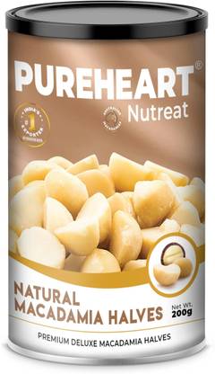 PUREHEART Natural Macadamia Halves Nuts Rich in Antioxidants - Exotic & Crunchy Dry Fruits Macadamia Nuts