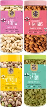 41 foods Dry fruits combo pack of Kismis Pista Kaju Badam 1 KG Almonds, Cashews, Raisins, Pistachios