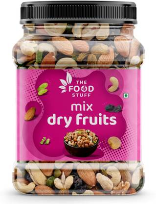 THE FOOD STUFF MIX DRY FRUITS 1KG|PANCHMEWA|RICH IN FIBER|JAR PACK M17 Almonds, Cashews, Apricots, Raisins, Dry Dates, Pistachios, Walnuts, Figs, Kiwi