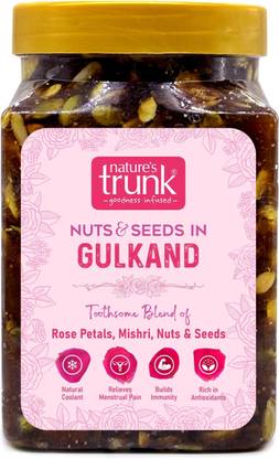 Nature's Trunk Gulkand with Nuts and Seeds | Rose Petal Jam | 100% Natural Assorted Seeds & Nuts