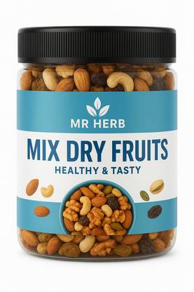 MRHERB 04Mix Dry Fruit | Panchmeva | 500GM | JAR Almonds, Cashews, Raisins, Dry Dates, Almonds, Cashews, Apricots, Kiwi, Pistachios, Raisins