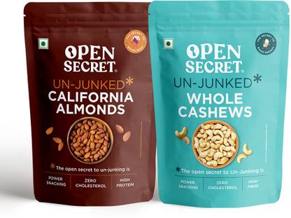 OPEN SECRET Raw Badam California Almonds & Kaju Whole Cashews Assorted Nuts