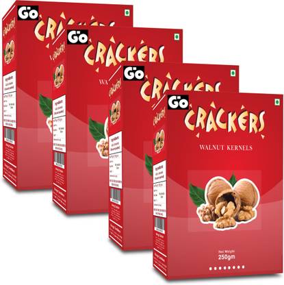 Go Crackers Light Amber Halves Walnuts Kernels 1 Kg (250g x 4) Walnuts