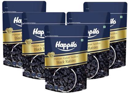 Happilo Premium Afghani Seedless Black Raisins | Munakka Dry Fruits Raisins