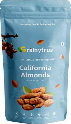 Grainyfrus Natural & Premium California Almonds 200g–Premium Badam, Farm-Fresh Badam Almonds
