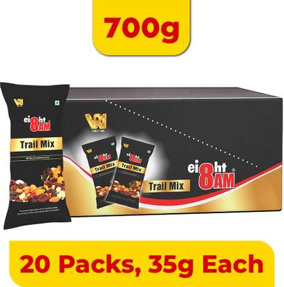 8AM Trail Mix - All Day Energizing Snack Pouch, Assorted Dry Fruits, Nuts & Seeds