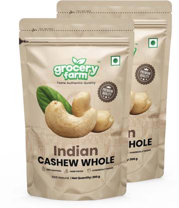 Grocery Farm Indian Cashew Whole - Premium Raw, Handpicked Natural Kaju Cashews