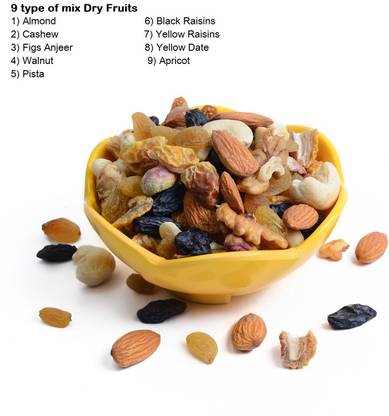 FreshTrain 9 Type of Dry Fruits Mix Pack Assorted Nuts