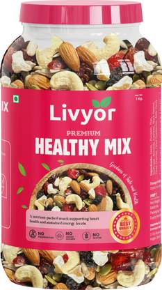 LIVYOR Healthy Mix Nuts, Seeds and Berries Combo Pack, Mixed Dry Fruits