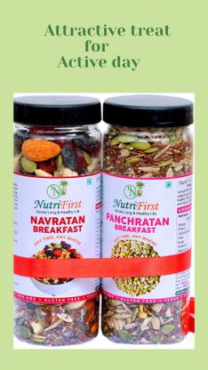 NutriFirst Navratan Breakfast & Panchratan Breakfast for a healthy lifestyle (200g each) Assorted Seeds & Nuts