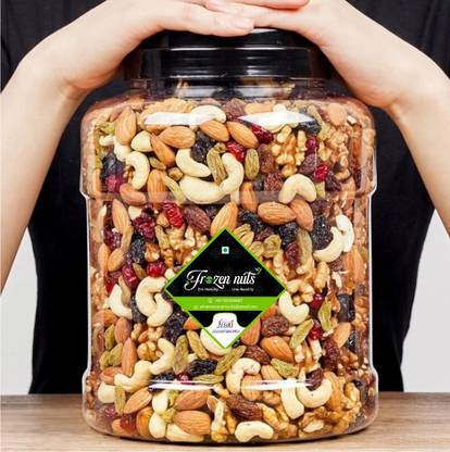 Frozen nuts Trail Mix 1Kg Mixed Dry Fruits ,Nut mix ,Berries & Seeds 12+ in 1 Healthy Snack Almonds, Cashews, Raisins, Walnuts, Kiwi, Assorted Fruits & Nuts