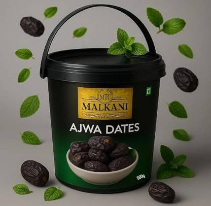 malkani Premium Ajwa Dates Natural & Original Dry Fruit Khajoor - No Added Sugar (500g) Dates