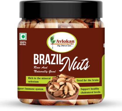 Avlokan Premium Whole Brazil Nuts Fresh Crunchy Jumbo Size Rich in Selenium & Protein Brazil Nuts