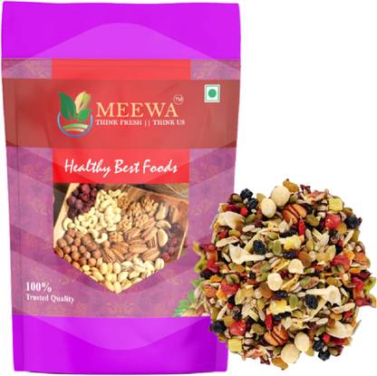 MEEWA Mixed Dry Fruit, Nuts, Seeds, Berries -500G Trial Mix|10+ Varieties|Lowest Assorted Seeds & Nuts