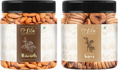 lila dry fruits Nutritious & Delicious Afghani Anjeer-California Almond Combo 100geach Almonds, Figs