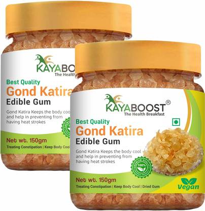 KAYABOOST Gond Katira Pure (Edible ) | Tragacanth | Keep body cool | Pack of 2 | Dried Gum