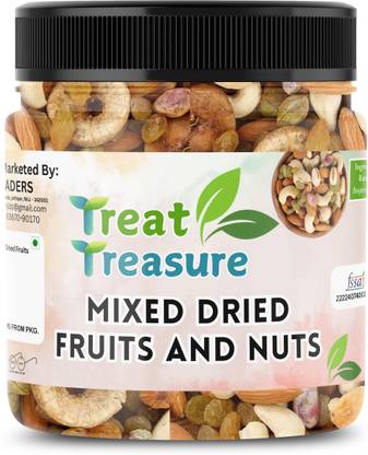 TREAT TREASURE 100% Natural Premium Mix Dry Fruits & Nuts, Nutritious, and Delicious Snack Almonds, Apricots, Cashews, Raisins, Pistachios, Figs, Walnuts
