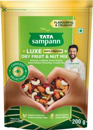 Tata Sampann Luxe Dry Fruit & Nut Mix, Source of Protein & Magnesium Almonds, Raisins, Cashews, Cranberries, Pistachios, Kernels